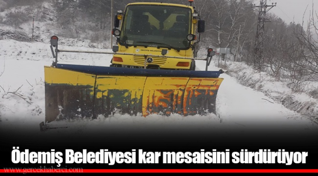 Ödemiş Belediyesi kar mesaisini sürdürüyor 