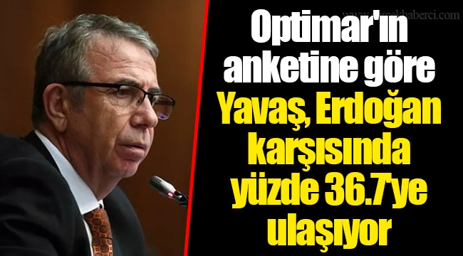 Optimar'ın anketine göre Yavaş, Erdoğan karşısında yüzde 36.7'ye ulaşıyor