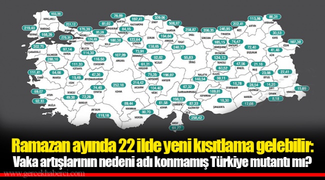 Ramazan ayında 22 ilde yeni kısıtlama gelebilir: Vaka artışlarının nedeni adı konmamış Türkiye mutantı mı?