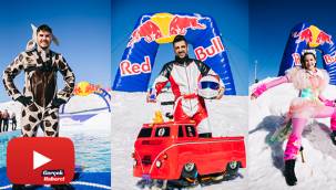 Red Bull Kar Havuzu filminde ünlü isimler buz gibi suyla dolu havuza atladılar