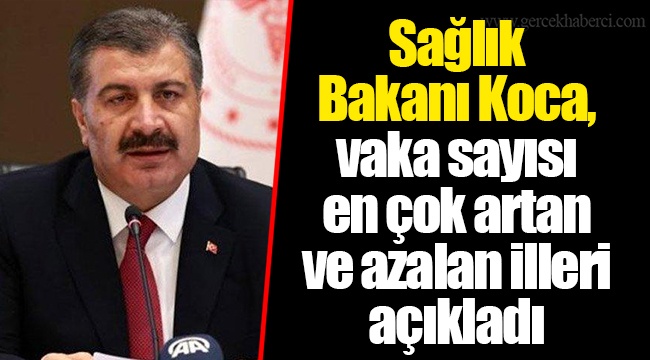 Sağlık Bakanı Koca, vaka sayısı en çok artan ve azalan illeri açıkladı