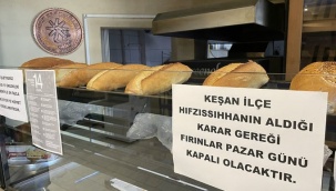 Vaka sayısı artan ilçede, pazar günleri ekmek çıkmayacak