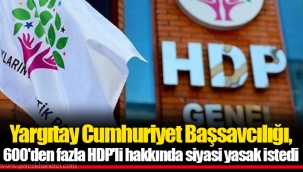 Yargıtay Cumhuriyet Başsavcılığı, 600'den fazla HDP'li hakkında siyasi yasak istedi