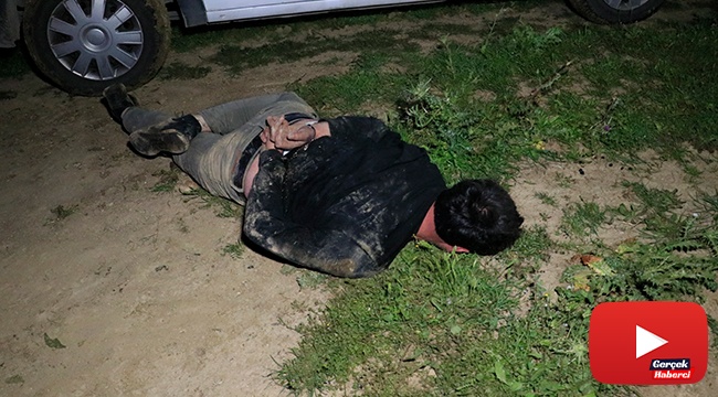 10 kilometre kaçıp tarlaya girdi, aracını tarlada bırakıp saklanırken yakalandı