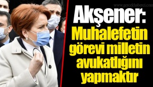 Akşener: Muhalefetin görevi milletin avukatlığını yapmaktır