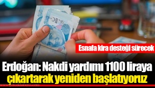 Erdoğan: Nakdi yardımı 1100 liraya çıkartarak yeniden başlatıyoruz