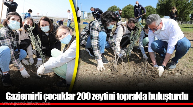Gaziemirli çocuklar 200 zeytini toprakla buluşturdu