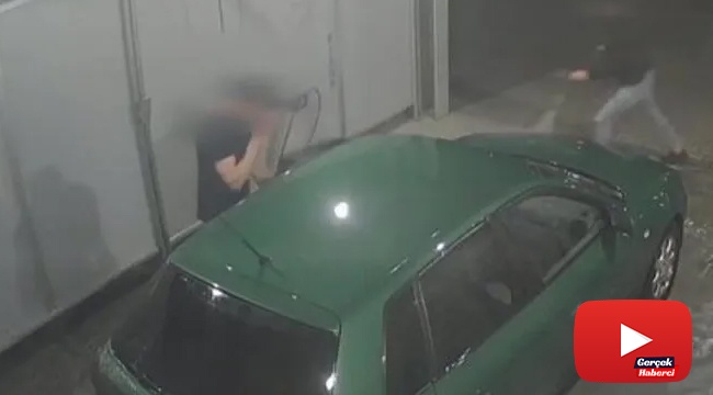 Genç kadın araba hırsızını tazyikli suyla etkisiz hale getirdi