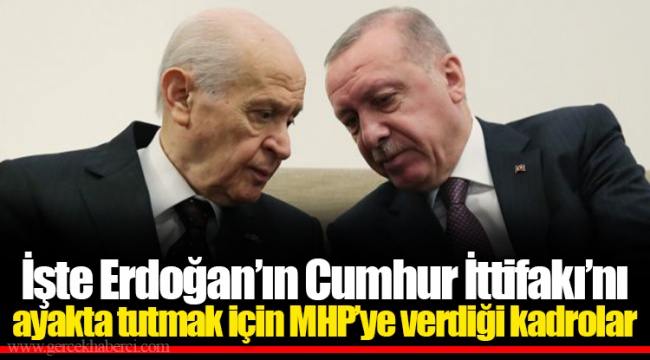İşte Erdoğan’ın Cumhur İttifakı’nı ayakta tutmak için MHP’ye verdiği kadrolar