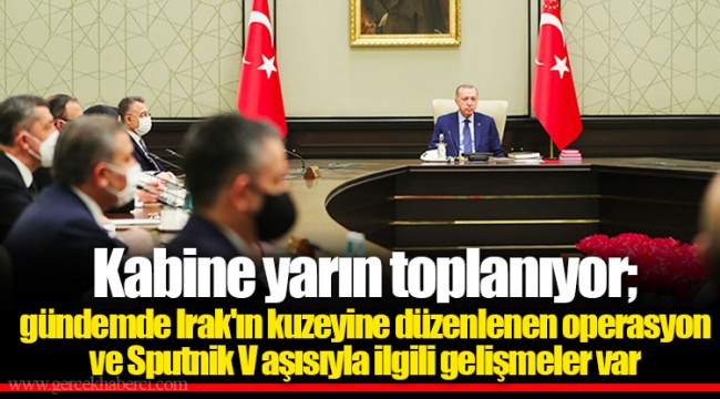 Kabine yarın toplanıyor; gündemde Irak'ın kuzeyine düzenlenen operasyon ve Sputnik V aşısıyla ilgili gelişmeler var