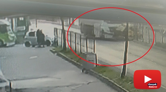 Kırmızı ışık ihlali yapan tanker taksiyi böyle parçaladı