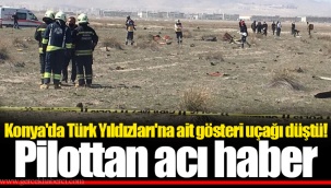 Konya'da Türk Yıldızları'na ait gösteri uçağı düştü! Pilottan acı haber