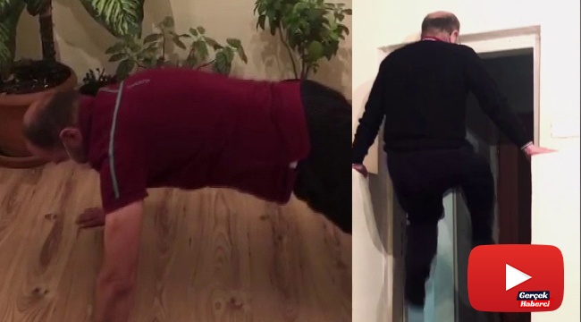 Korona virüse yakalanan adam şınav çekti, havada pedal çevirdi