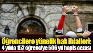 Öğrencilere yönelik hak ihlalleri: 4 yılda 152 öğrenciye 506 yıl hapis cezası