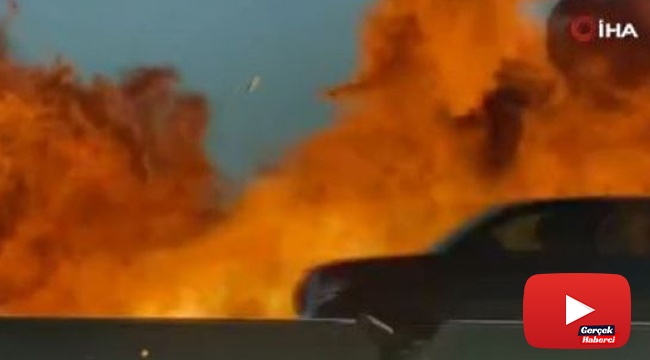 Otoyolda film sahnesini aratmayan patlama