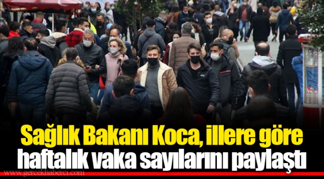 Sağlık Bakanı Koca, illere göre haftalık vaka sayılarını paylaştı