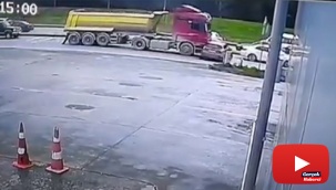 Tır metrelerce sürükledi, sürücü arkasına bile bakmadan kaçtı