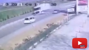 Tırın lastiği patladı, faciadan dönüldü