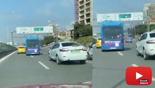 Yolcu minibüsünün makas terörü kamerada