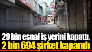 29 bin esnaf iş yerini kapattı, 2 bin 694 şirket kapandı