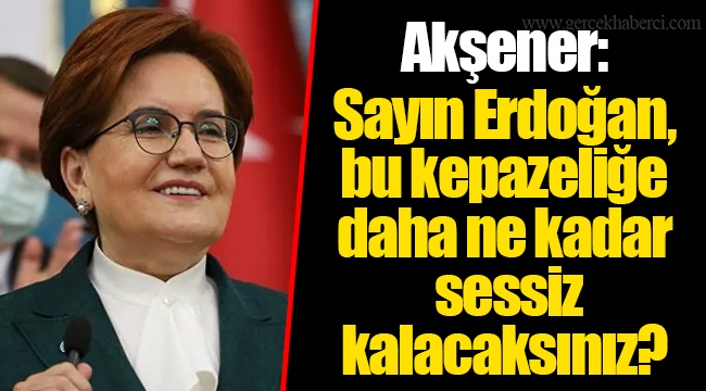Akşener: Sayın Erdoğan, bu kepazeliğe daha ne kadar sessiz kalacaksınız?
