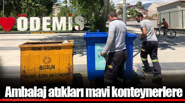 Ambalaj atıkları mavi konteynerlere 
