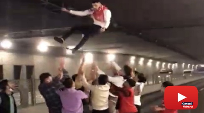 Asker uğurlayan magandalar tünel kapattı