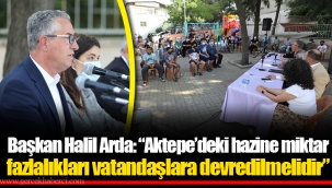 Başkan Halil Arda: “Aktepe’deki hazine miktar fazlalıkları vatandaşlara devredilmelidir”