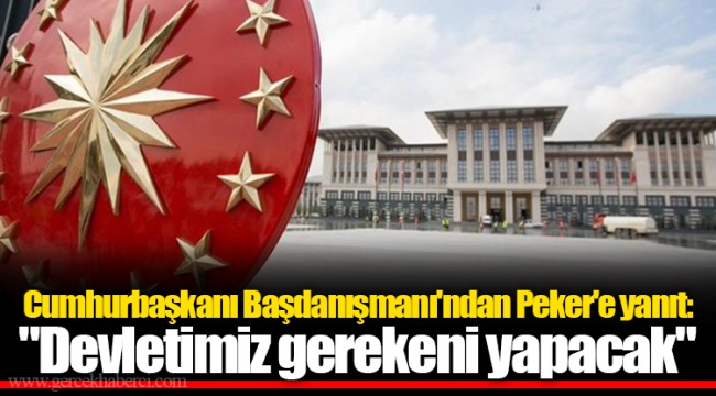 Cumhurbaşkanı Başdanışmanı'ndan Peker'e yanıt: "Devletimiz gerekeni yapacak"