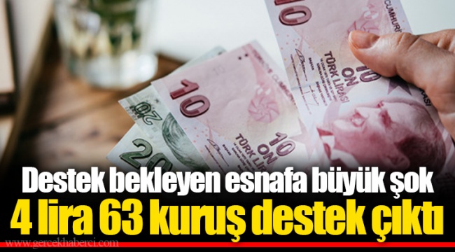 Destek bekleyen esnafa büyük şok 4 lira 63 kuruş destek çıktı