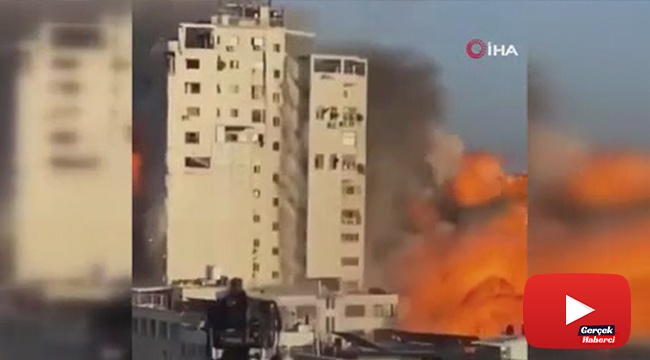 El-Şuruk Kulesi&#039;nin vurulma anına ait yeni görüntüler ortaya çıktı