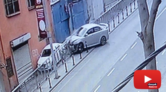 Emanet otomobille aşağı yola uçtu: O anlar kamerada