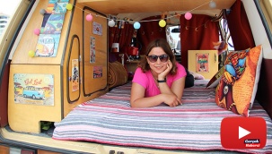 Genç hemşire klasik otomobil ile karavan hayalini birleştirdi, evi karavanı oldu