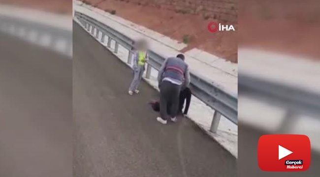Kadına sözlü saldırıda bulundu, tepki görünce tır sürücüsünün üstüne yürüdü
