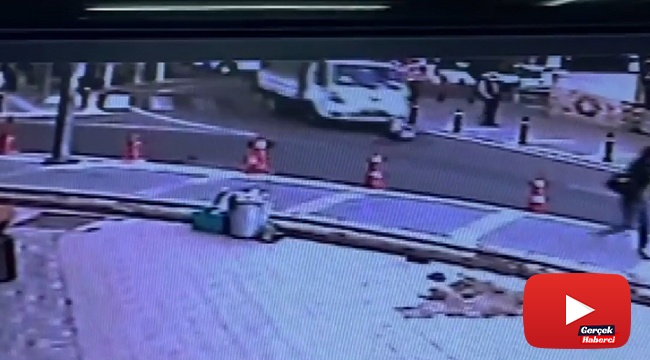Kamyonetin çarptığı kadının ölümden döndüğü anlar kamerada