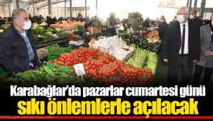 Karabağlar’da pazarlar cumartesi günü sıkı önlemlerle açılacak