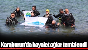 Karaburun’da hayalet ağlar temizlendi