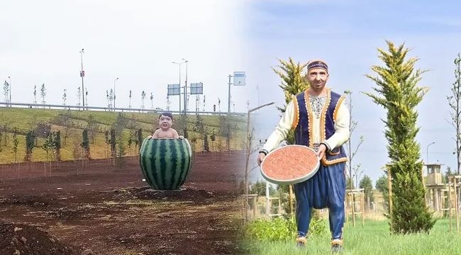 Kayyım peyzajı alay konusu: Alem karpuz içinde Tosuncuk'u gördü