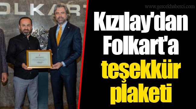 Kızılay'dan Folkart'a teşekkür plaketi