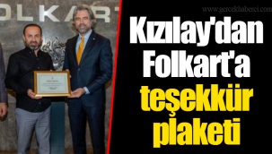 Kızılay'dan Folkart'a teşekkür plaketi