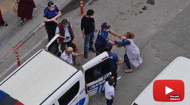 Polise ayakkabı ile vurarak direndi
