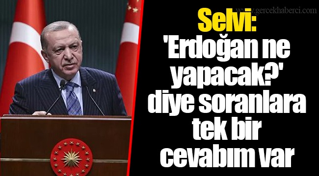 Selvi: 'Erdoğan ne yapacak?' diye soranlara tek bir cevabım var