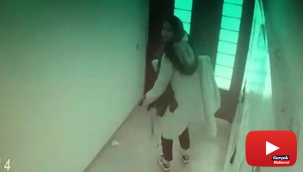 Teknolojik alet hırsızı kadın kamerada