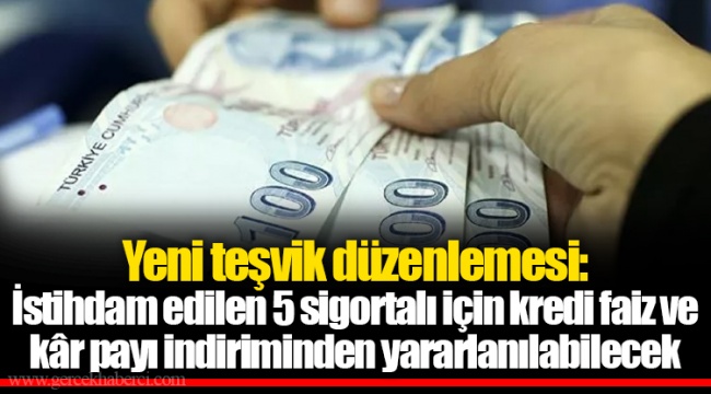 Yeni teşvik düzenlemesi: İstihdam edilen 5 sigortalı için kredi faiz ve kâr payı indiriminden yararlanılabilecek