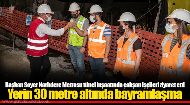 Yerin 30 metre altında bayramlaşma
