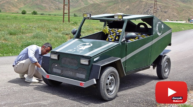 Yüksekovalı çoban 20 litre benzinle 150 kilometre giden ‘Hummer’ tarzı araba yaptı