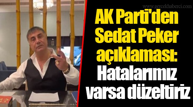 AK Parti'den Sedat Peker açıklaması: Hatalarımız varsa düzeltiriz