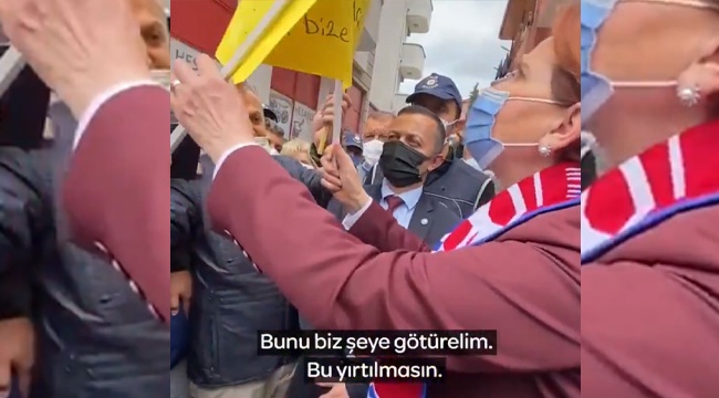 Akşener, beğendiği pankarta ‘el koydu’