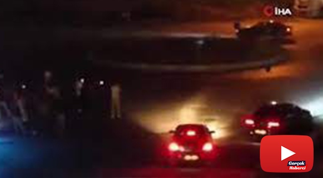 Asker eğlencesinde drift yapan trafik magandaları kamerada