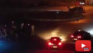 Asker eğlencesinde drift yapan trafik magandaları kamerada
